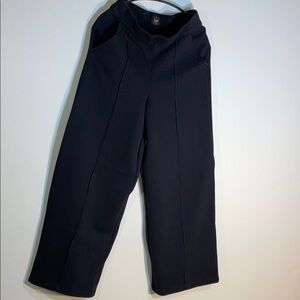 Lee Comfy Wide Leg Pants High Rise Soft Knit Blaxk Medium Lounge Travel